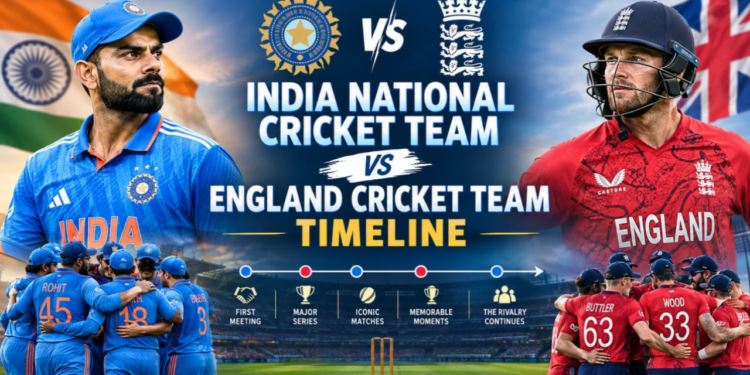 The England cricket team vs India national cricket team timeline extends across almost a century of international cricket.